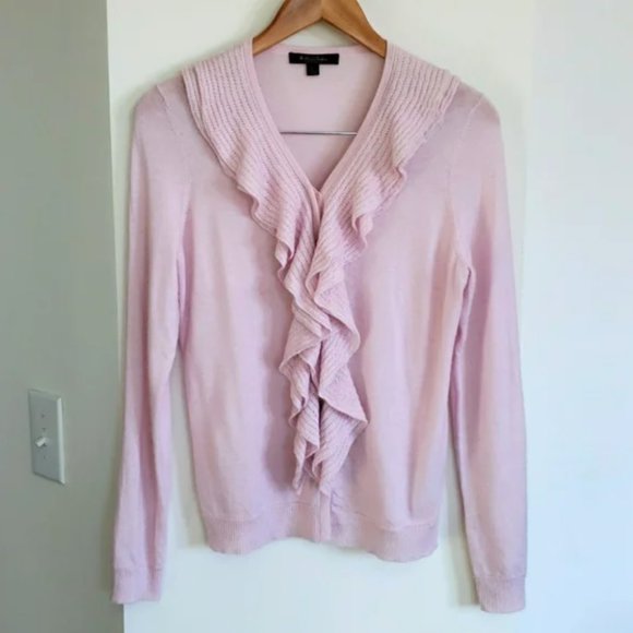 Like New 100% Cashmere Ruffled Cardigan Sweater (Brooks Brothers, Size S) - Picture 2 of 10